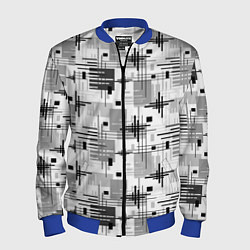 Мужской бомбер Черно белый ретро геометрический узор