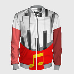 Бомбер мужской Клавиши фортепиано как картошка фри, цвет: 3D-меланж