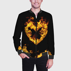 Бомбер мужской Fire Heart, цвет: 3D-черный — фото 2