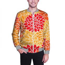 Бомбер мужской Летний цветочный паттерн, цвет: 3D-меланж — фото 2