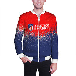 Бомбер мужской Atletico madrid атлетико мадрид брызги красок, цвет: 3D-белый — фото 2