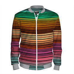 Мужской бомбер Multicolored thin stripes Разноцветные полосы