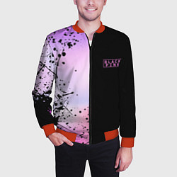 Бомбер мужской BLACKPINK HALF COLORS, цвет: 3D-красный — фото 2