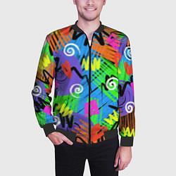 Бомбер мужской Яркий геометрический принт, цвет: 3D-черный — фото 2