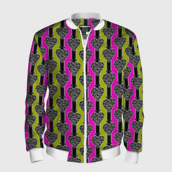 Мужской бомбер Striped multicolored pattern Сердце