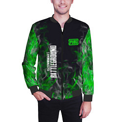 Бомбер мужской Pubg - зелёное пламя, цвет: 3D-черный — фото 2