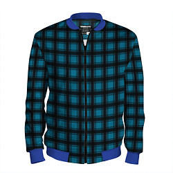 Бомбер мужской Black and blue plaid, цвет: 3D-синий