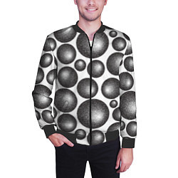 Бомбер мужской Объёмные шары - текстура, цвет: 3D-черный — фото 2