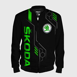 Бомбер мужской SKODA - БРОНЯ БУДУЩЕГО, цвет: 3D-черный
