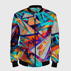 Мужской бомбер Яркий неоновый абстрактный узор