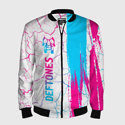 Бомбер мужской Deftones neon gradient style: по-вертикали, цвет: 3D-черный