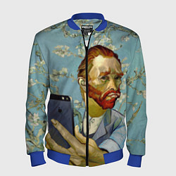 Бомбер мужской Ван Гог Селфи - Арт Портрет, цвет: 3D-синий