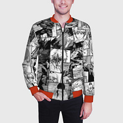 Бомбер мужской Человек-бензопила паттерн, цвет: 3D-красный — фото 2