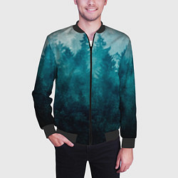 Бомбер мужской Темный хвойный лес, цвет: 3D-черный — фото 2