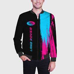 Бомбер мужской Land Rover - neon gradient: по-вертикали, цвет: 3D-черный — фото 2