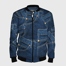 Бомбер мужской Джинсовка jeans, цвет: 3D-черный