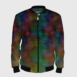 Бомбер мужской Неоновый сетчатый узор, цвет: 3D-черный