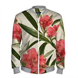 Бомбер мужской Олеандр Элегантные цветы, цвет: 3D-меланж