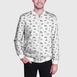 Бомбер мужской 90s pattern on white, цвет: 3D-белый — фото 2