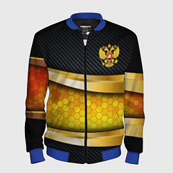 Мужской бомбер Black & gold - герб России