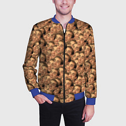 Бомбер мужской Николас Кейдж мем, цвет: 3D-синий — фото 2