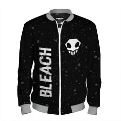 Бомбер мужской Bleach glitch на темном фоне: надпись, символ, цвет: 3D-меланж