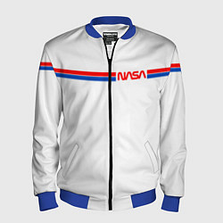 Бомбер мужской Nasa - полосы, цвет: 3D-синий