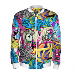 Мужской бомбер Велосипедист и глаз граффити