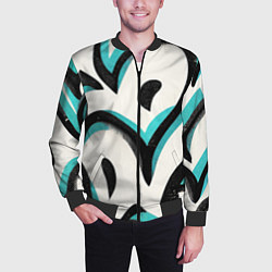 Бомбер мужской Узоры в стиле граффити, цвет: 3D-черный — фото 2