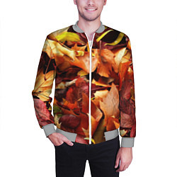 Бомбер мужской Куча осенних листьев, цвет: 3D-меланж — фото 2