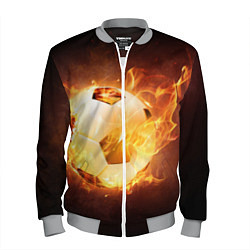 Бомбер мужской Футбольный мяч огонь, цвет: 3D-меланж