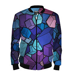 Бомбер мужской Цветные кубы, цвет: 3D-черный