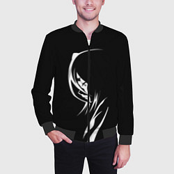 Бомбер мужской Силуэт девушки Кучики Рукия, цвет: 3D-черный — фото 2