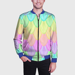 Бомбер мужской Цветные перья, цвет: 3D-синий — фото 2
