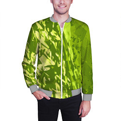 Бомбер мужской Зеленый абстрактный камуфляж, цвет: 3D-меланж — фото 2