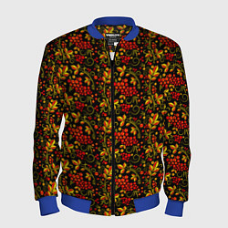 Мужской бомбер Хохлома - красная рябина