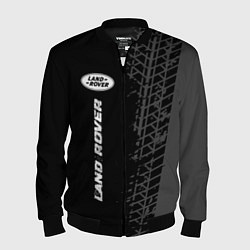 Мужской бомбер Land Rover speed на темном фоне со следами шин: по