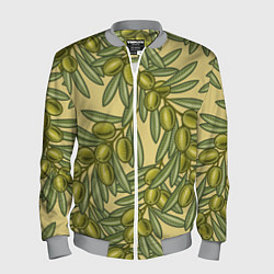 Бомбер мужской Винтажные ветви оливок, цвет: 3D-меланж