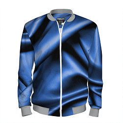 Бомбер мужской Складки гладкой синей ткани, цвет: 3D-меланж