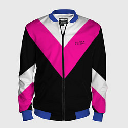 Бомбер мужской FIRM черный с розовой вставкой, цвет: 3D-синий