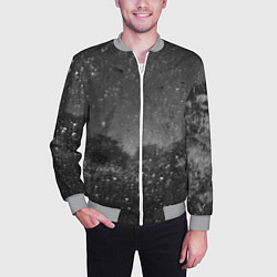 Бомбер мужской Абстрактная тьма и следы белой краски, цвет: 3D-меланж — фото 2