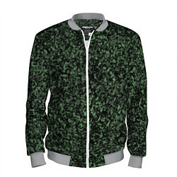 Бомбер мужской Черный и зеленый камуфляжный, цвет: 3D-меланж