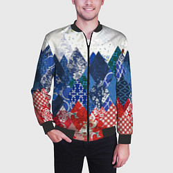 Бомбер мужской Флаг России в стиле пэчворк, цвет: 3D-черный — фото 2