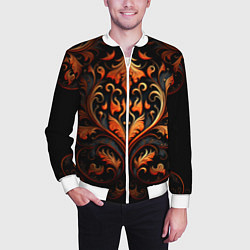 Бомбер мужской Огненные узоры, цвет: 3D-белый — фото 2
