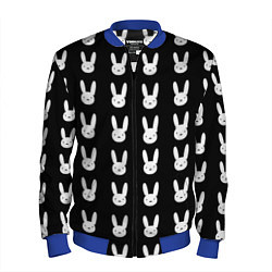 Бомбер мужской Bunny pattern black, цвет: 3D-синий
