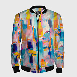 Бомбер мужской Живописные мазки краски, цвет: 3D-черный