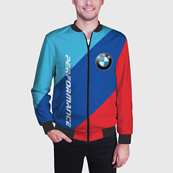 Бомбер мужской Bmw - m colors, цвет: 3D-черный — фото 2