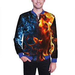 Бомбер мужской Битва огней - два пламени, цвет: 3D-синий — фото 2