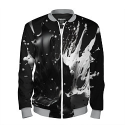 Бомбер мужской Брызги красок - белая и черная, цвет: 3D-меланж