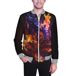 Бомбер мужской Текстура огня, цвет: 3D-меланж — фото 2